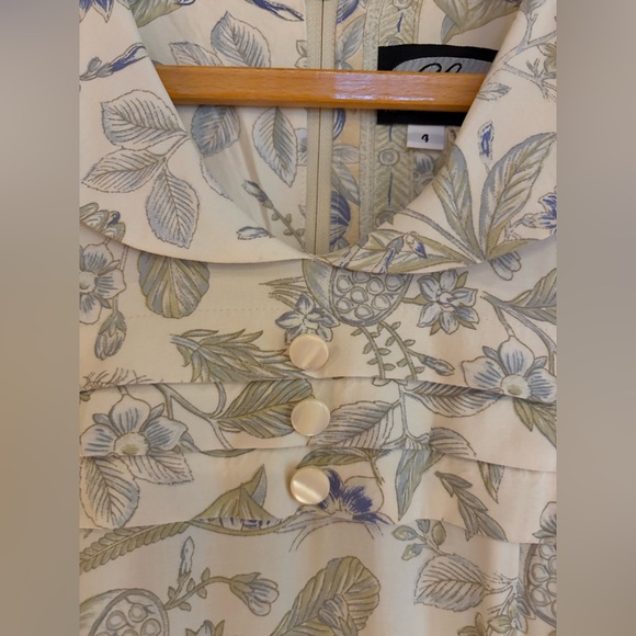 Clues Collection New York Paris Vintage Floral Print Short Sleeve Dress Size 4 - Picture 11 of 15